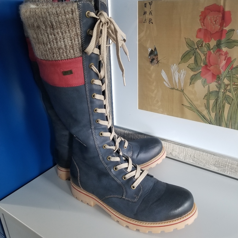 Tall Blue Rieker Winter Boots